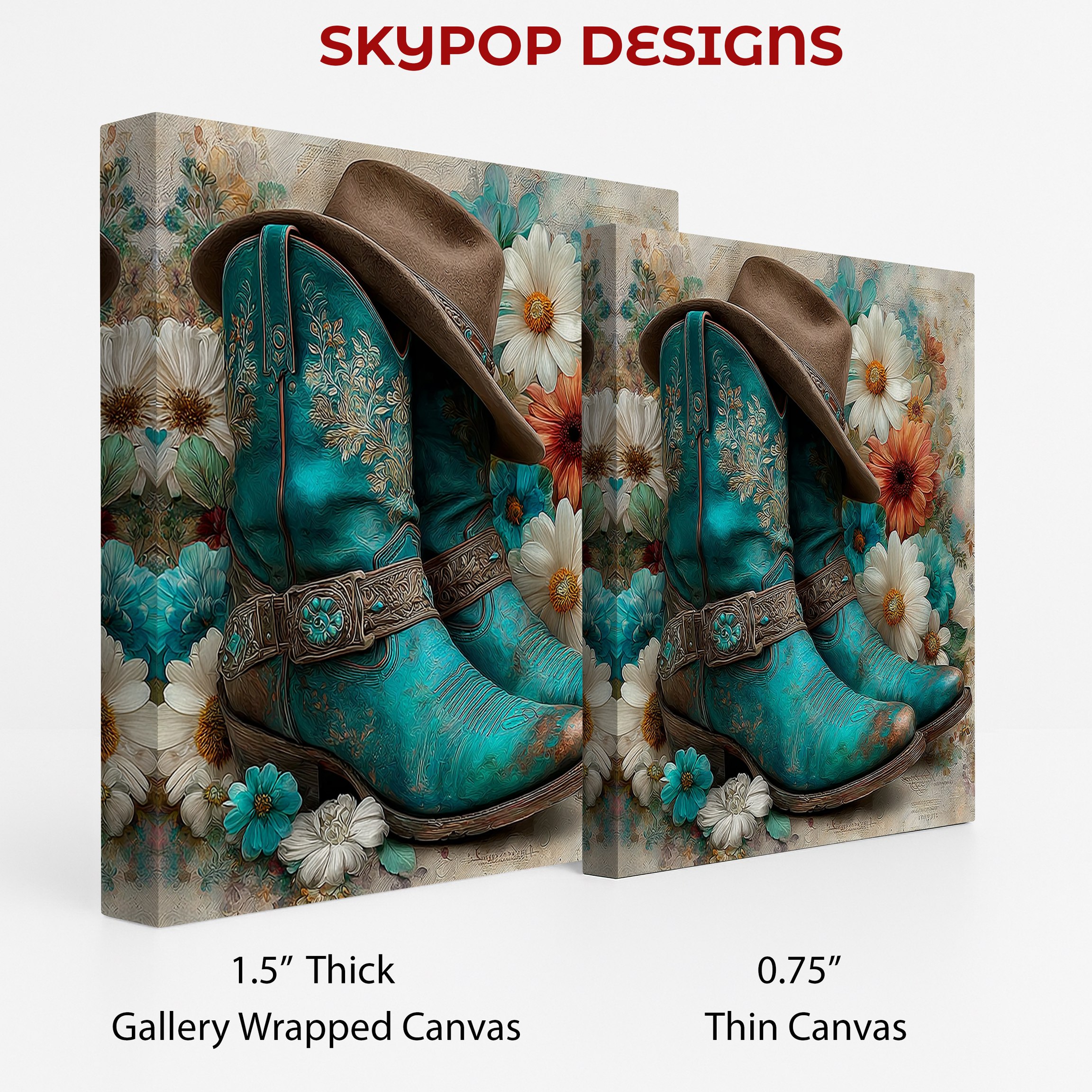 2.jpg Cowboy Boots and Flowers Art