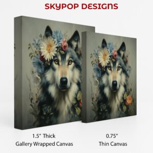 Wolf Floral Crown Art