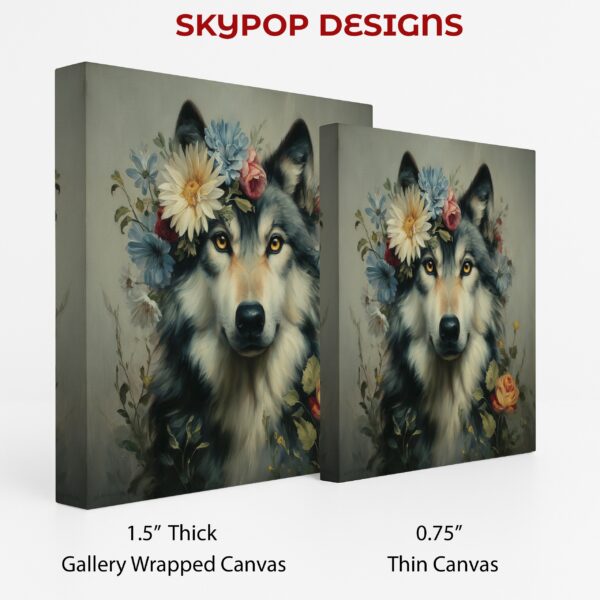 Wolf Floral Crown Art