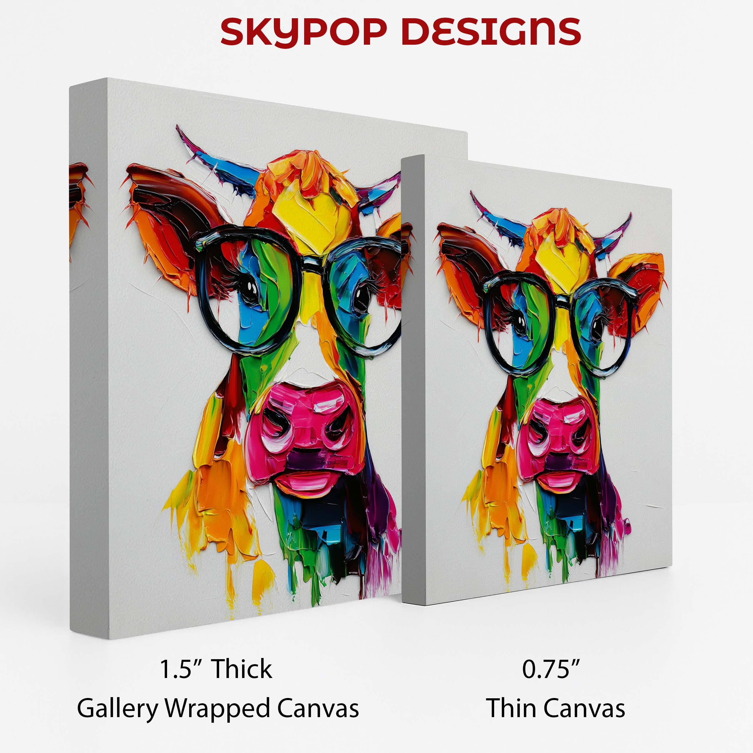 2.jpg Colorful Cow Art