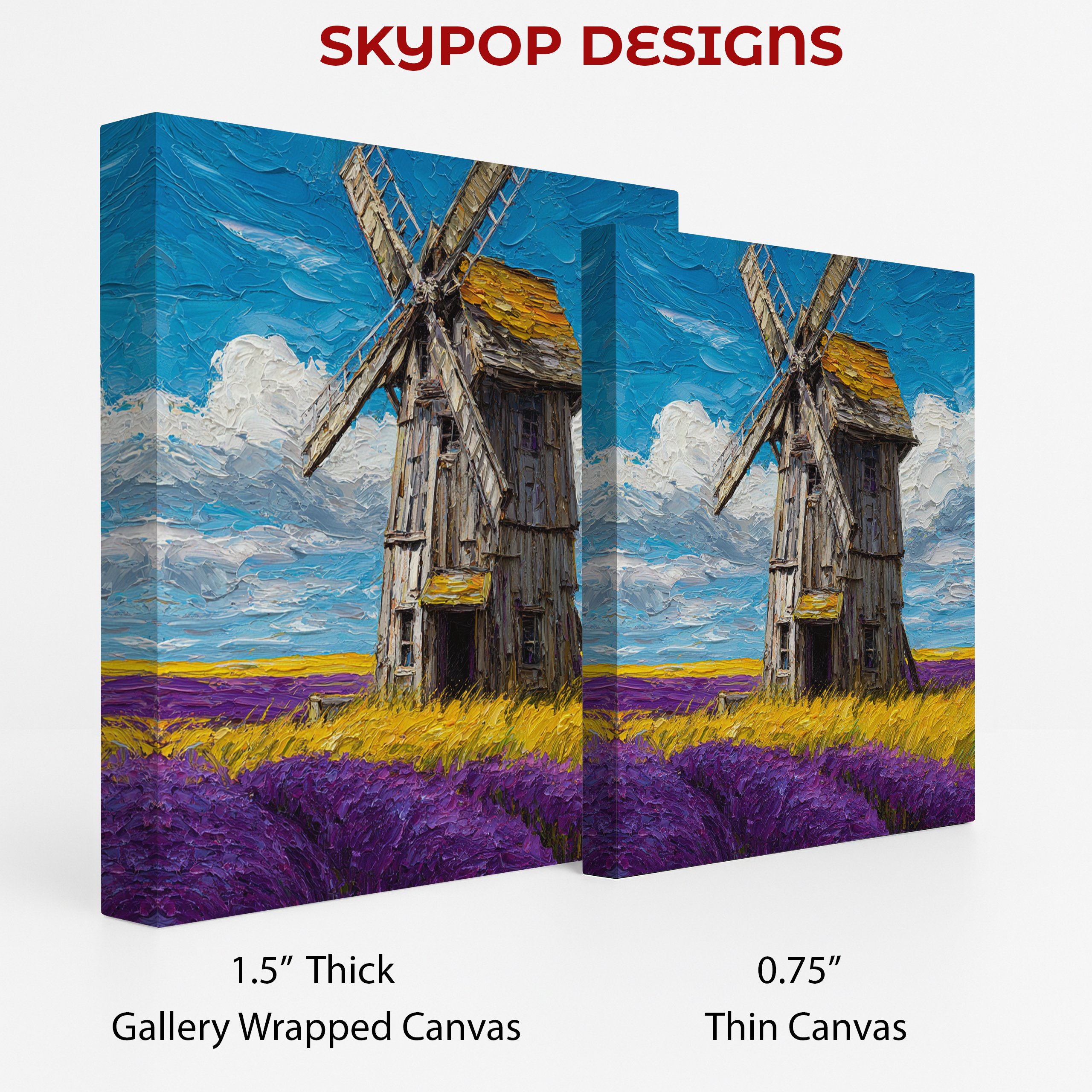 2.jpg Windmill Lavender Field Art