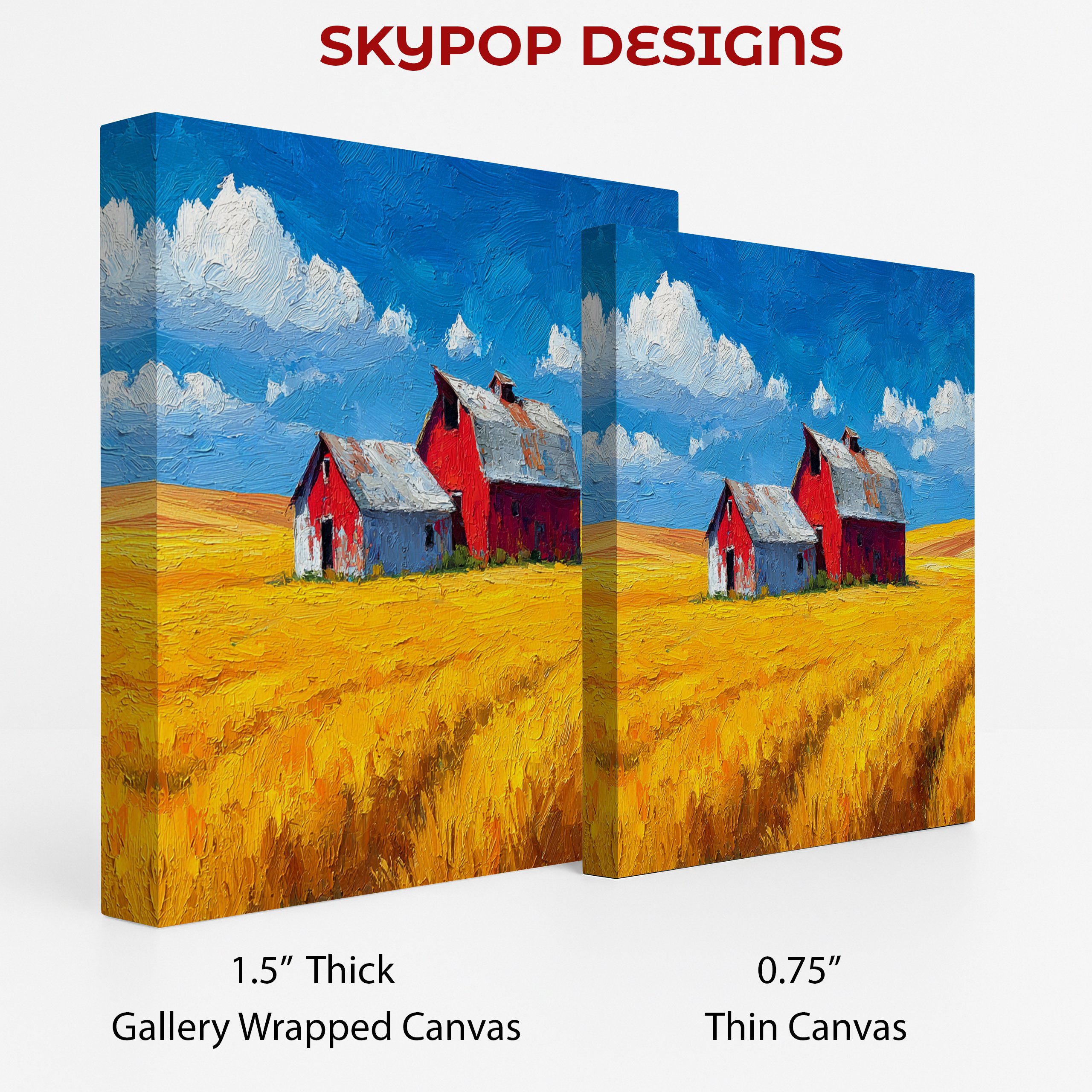 2.jpg Red Barn Wheat Field Art