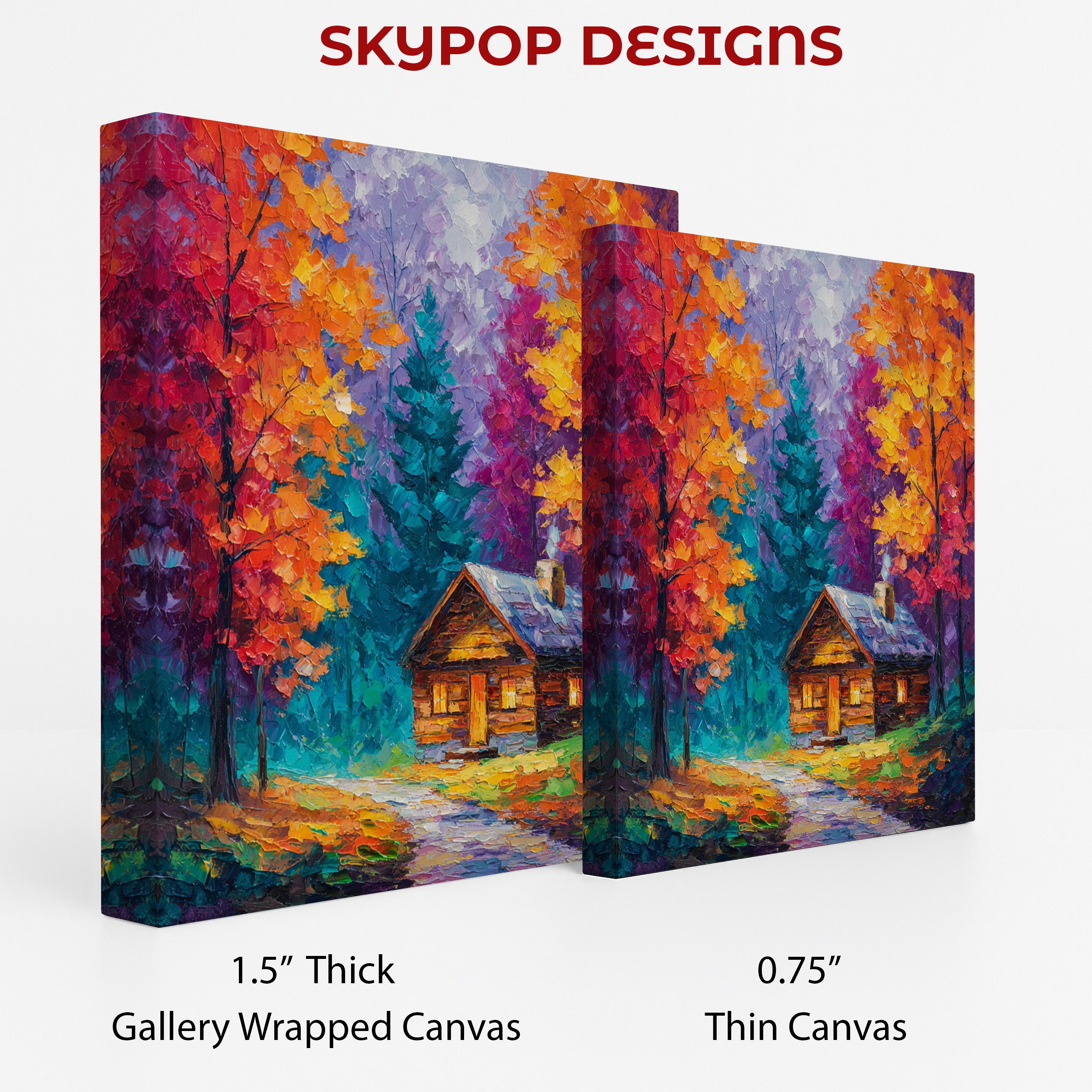 2.jpg Vibrant Autumn Cabin Art