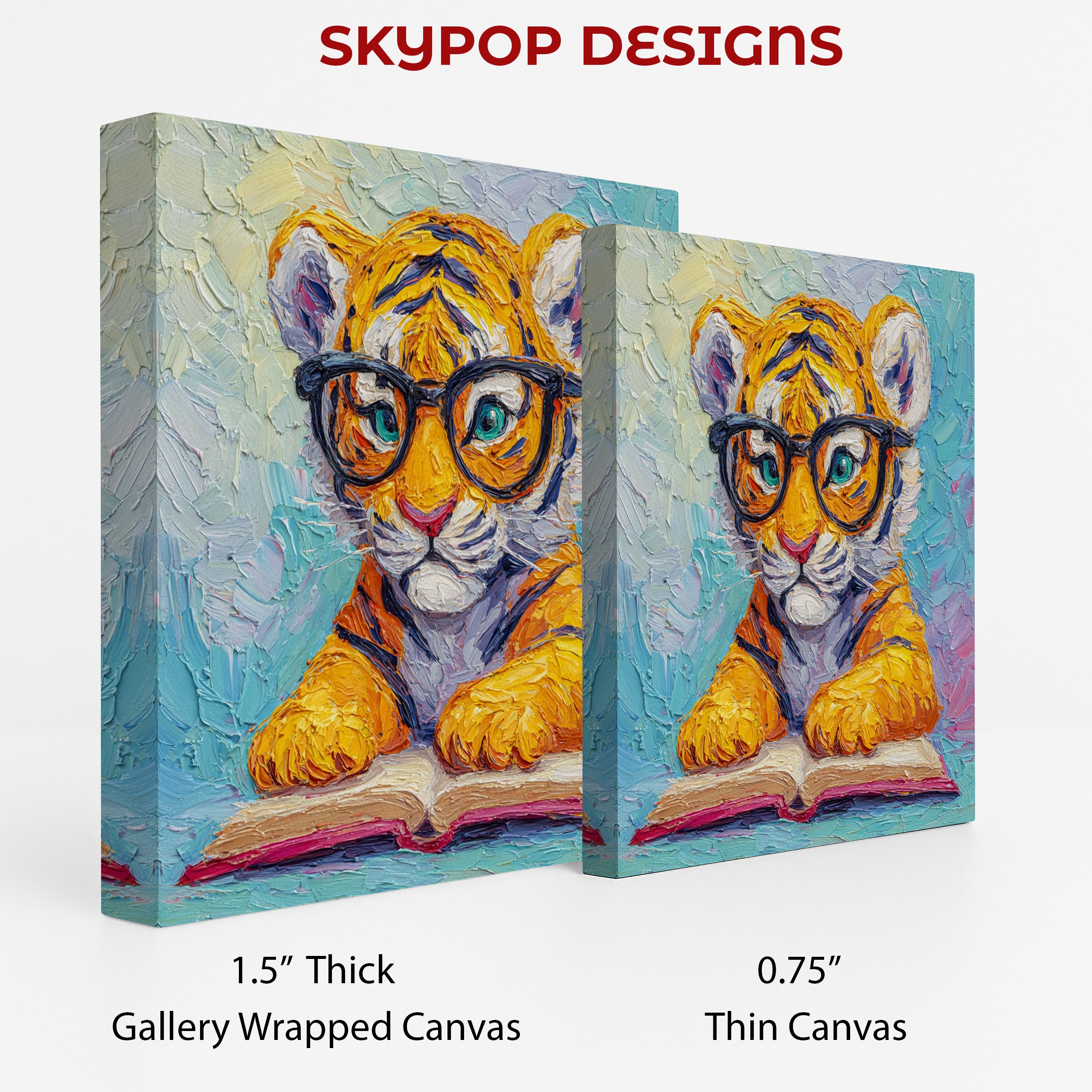 2.jpg Tiger Reading Glasses Art