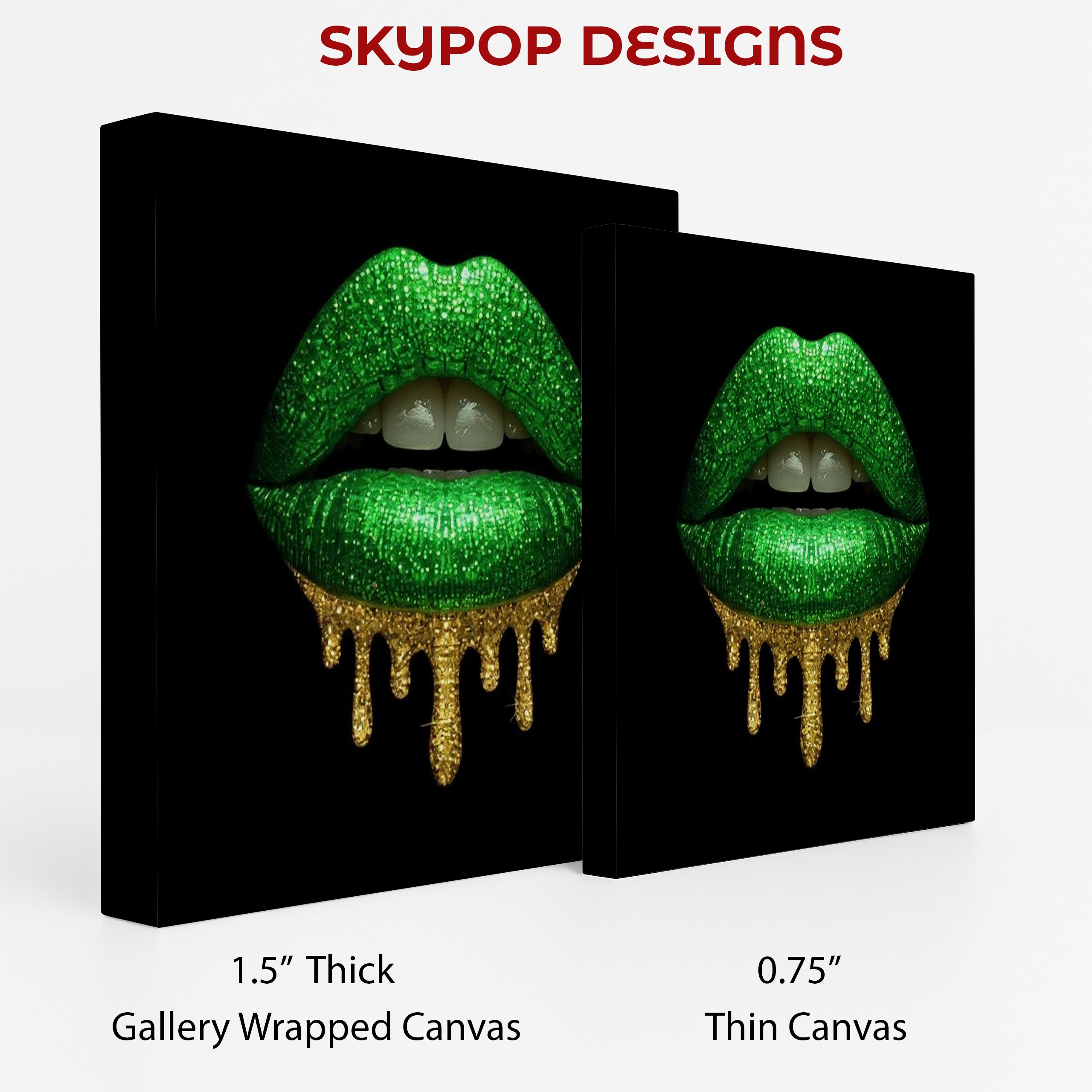2.jpg Glittery Green Lips Art