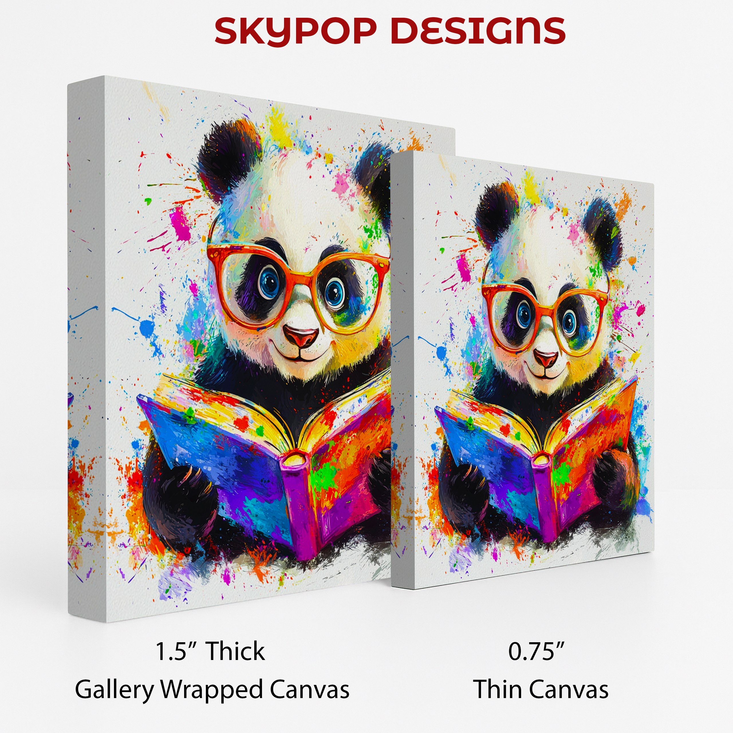 Panda Reading Book Art