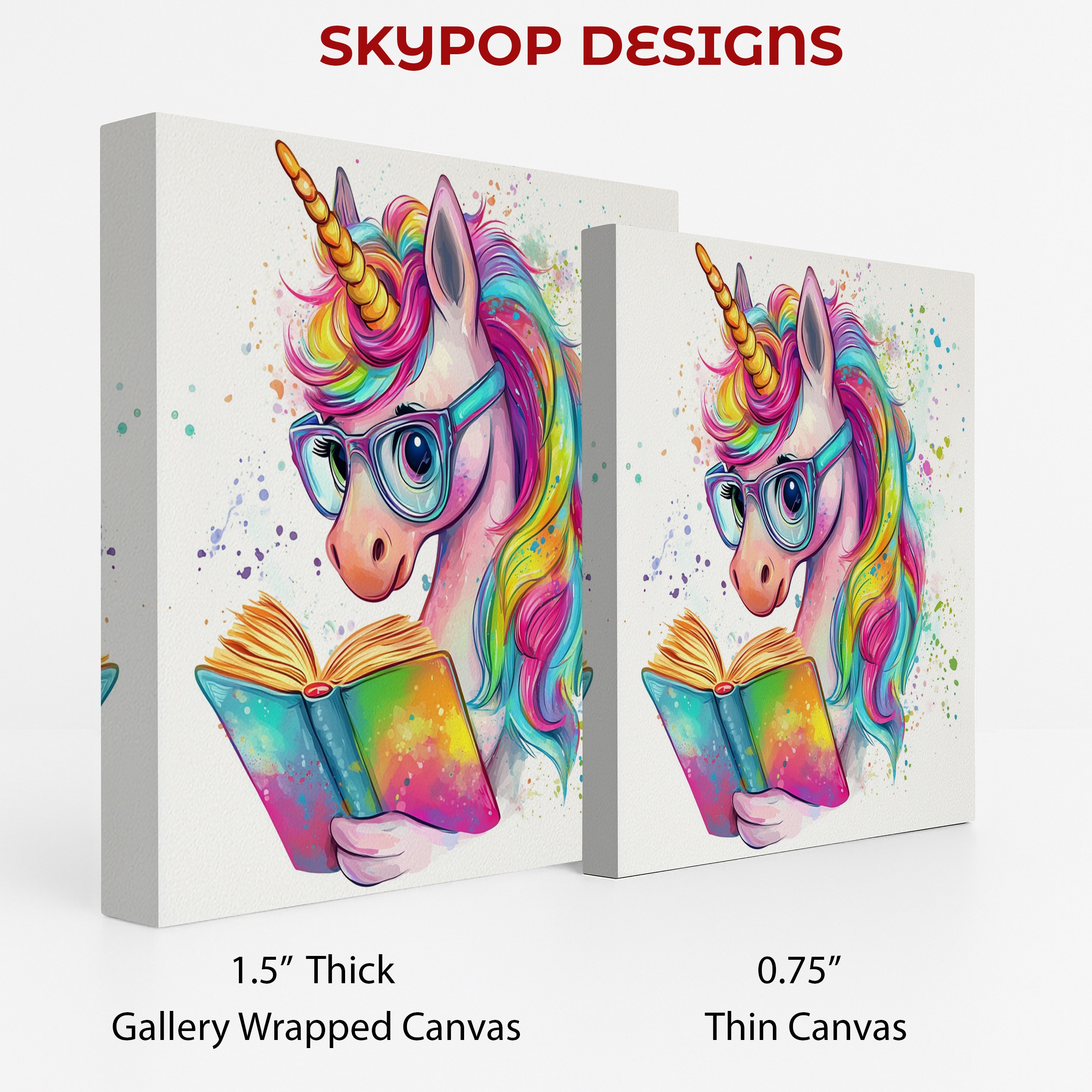 2.jpg Unicorn Reading Book Art
