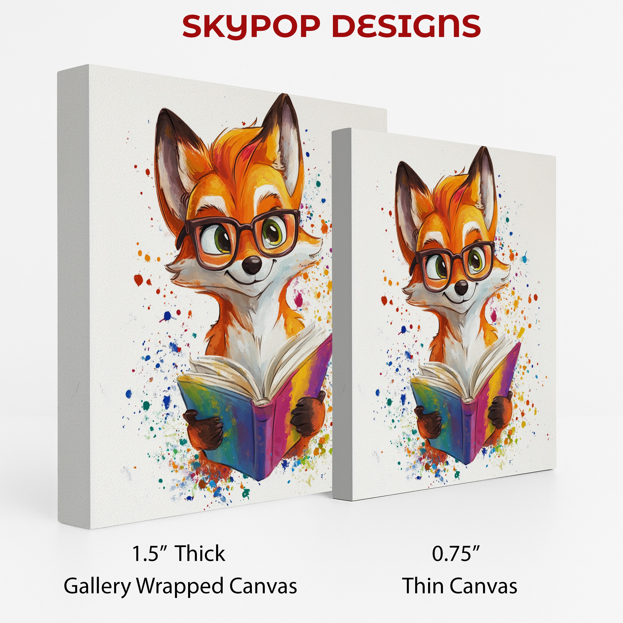 2.jpg Fox Reading Book Art