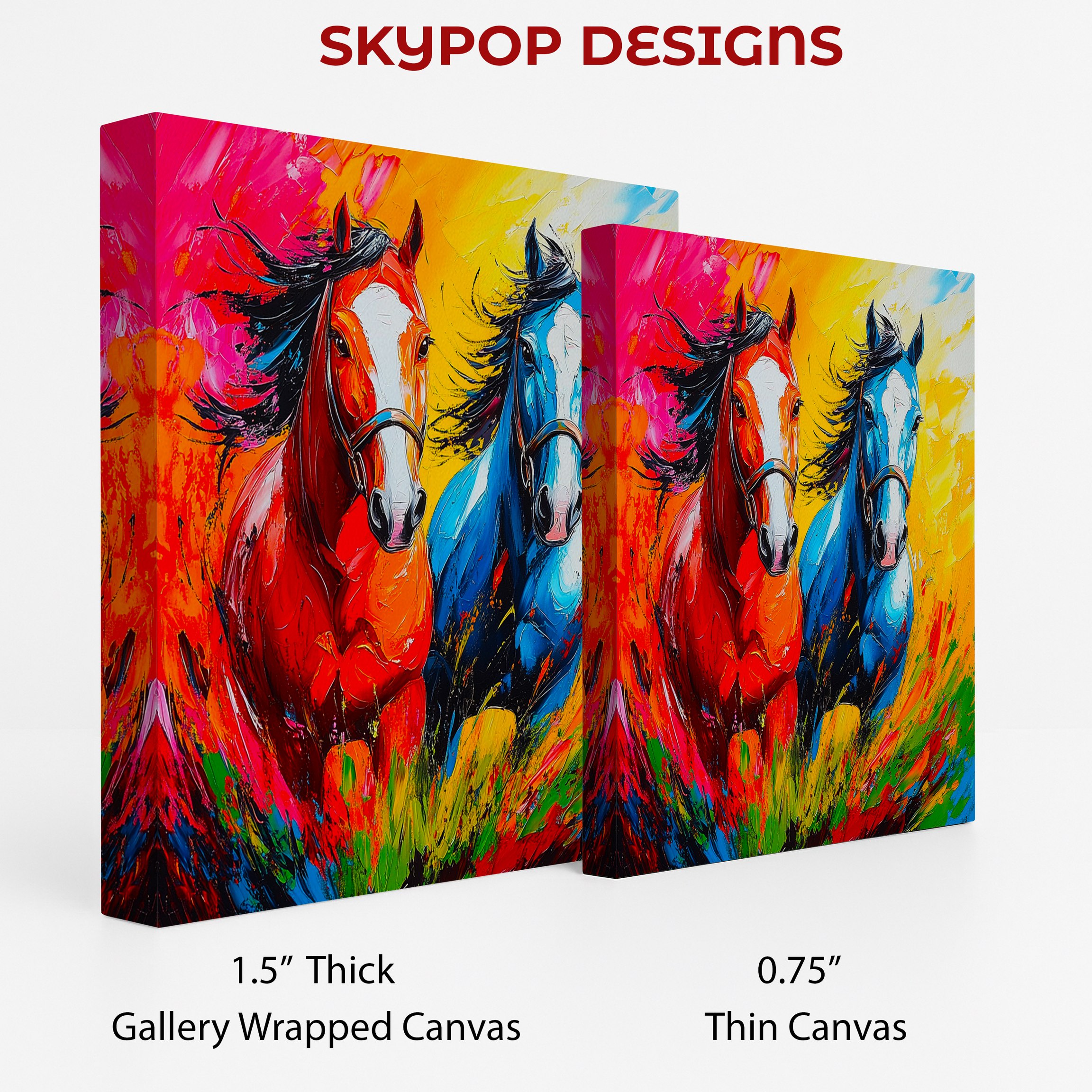 2.jpg Colorful Horses Art