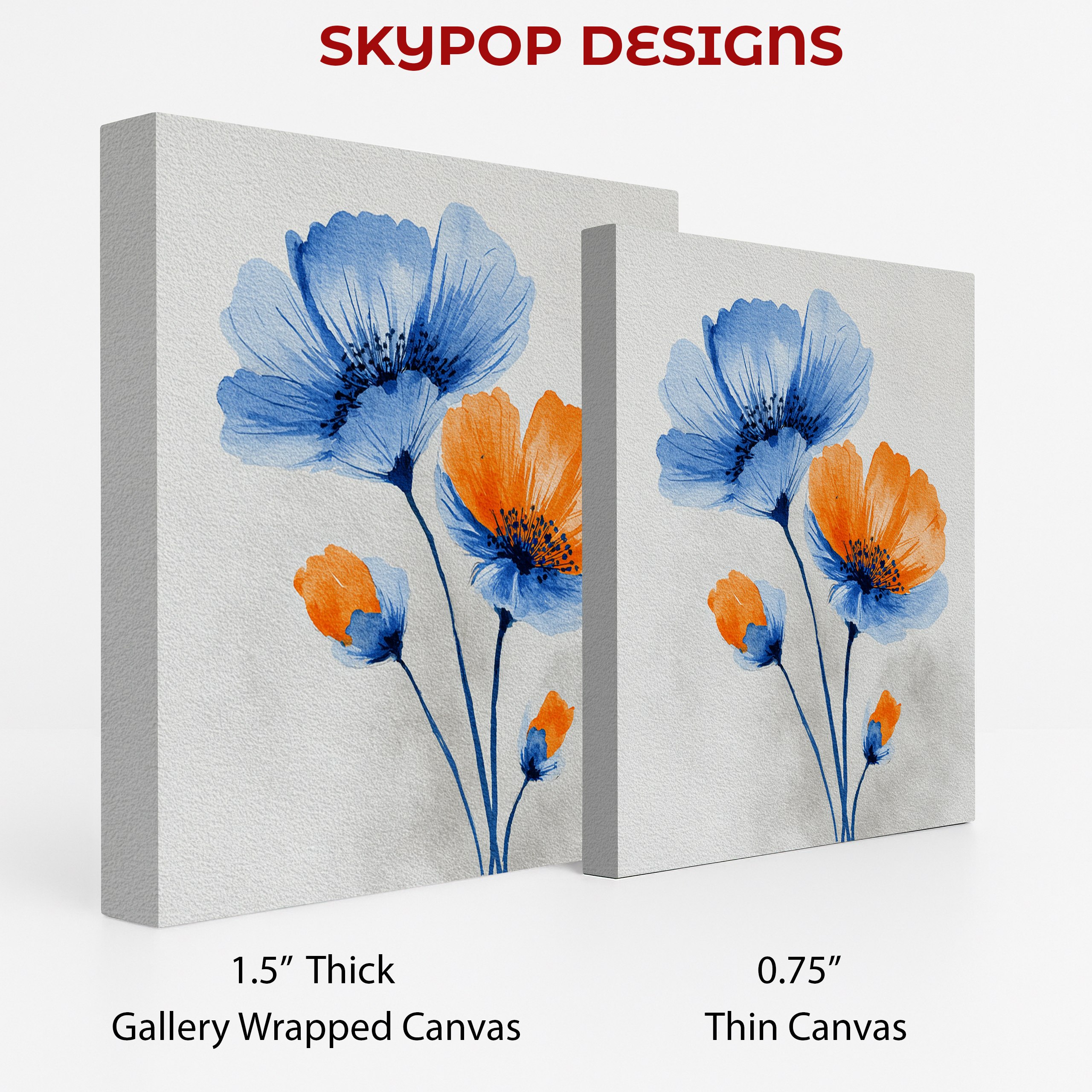 2.jpg Blue Orange Flower Art