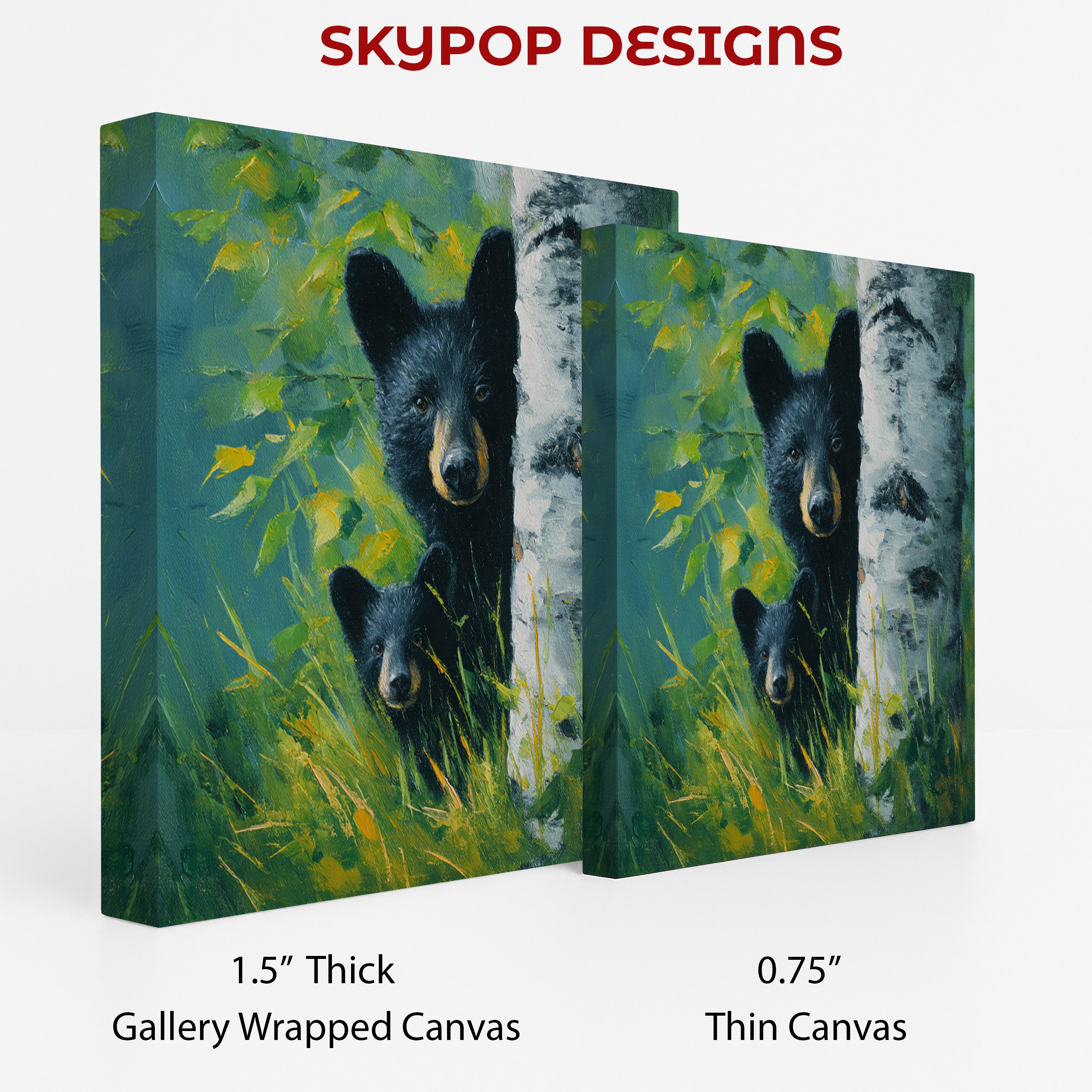 2.jpg Black Bear Family Art