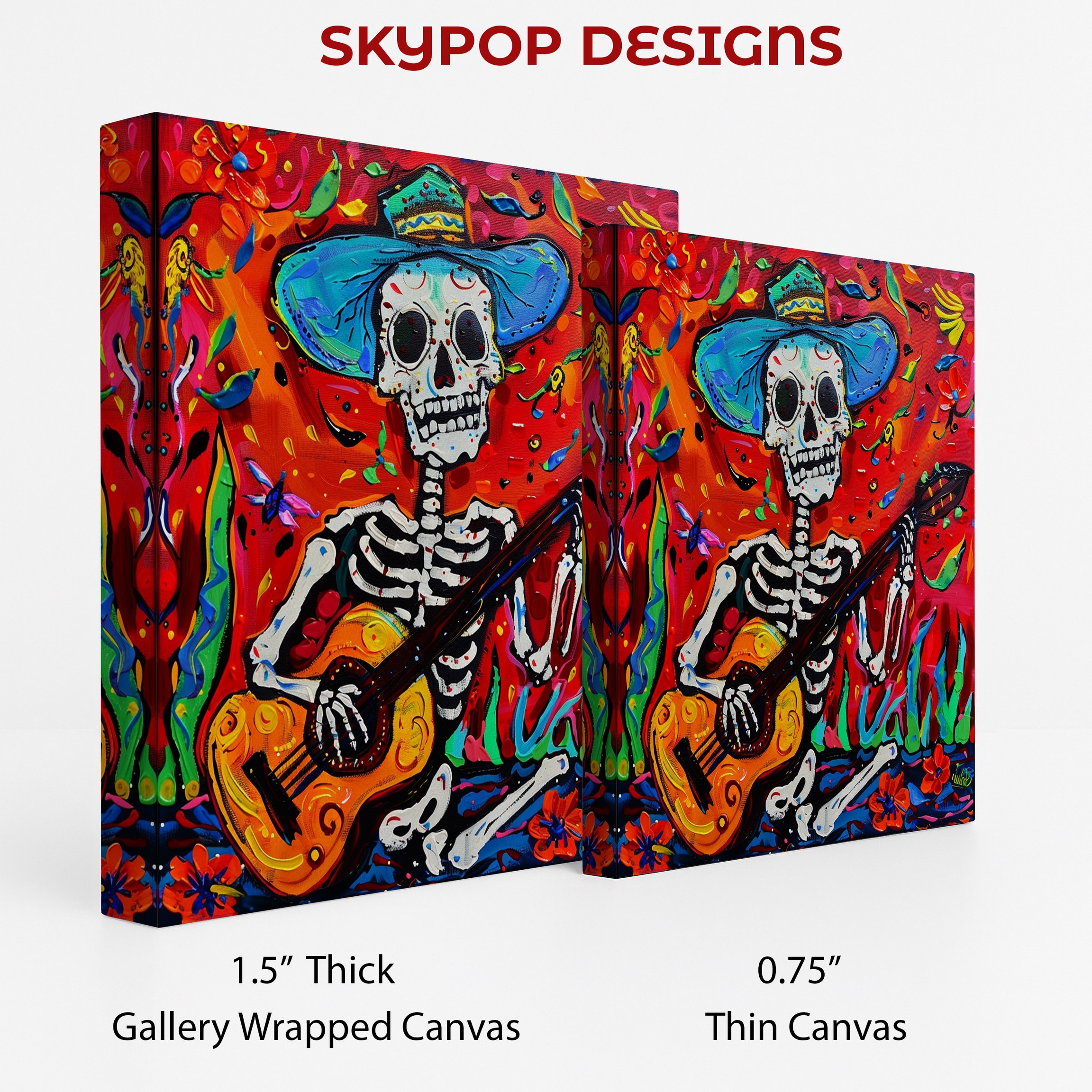 2.jpg Day of the Dead Guitar Skeleton Art