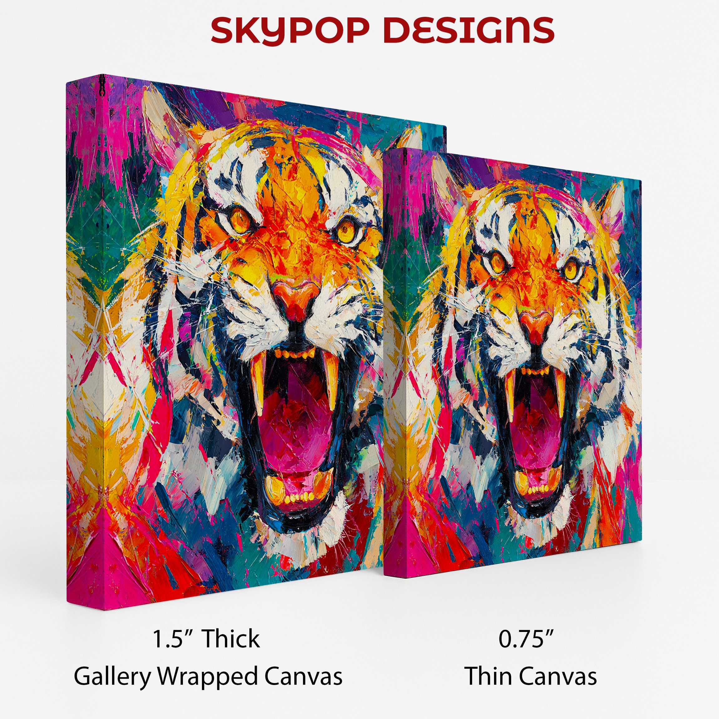 2.jpg Colorful Tiger Roar Art