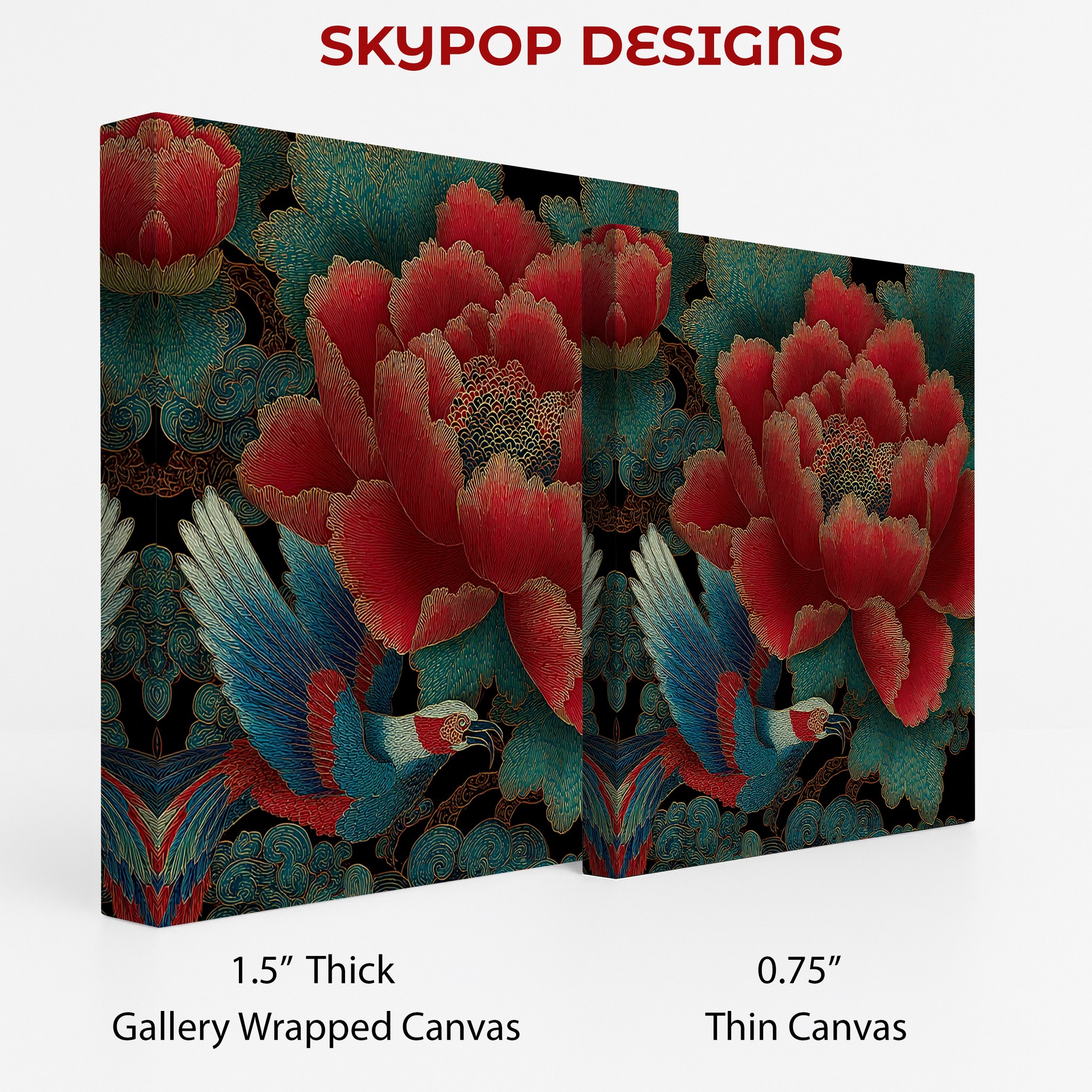 2.jpg Red Peony Bird Art