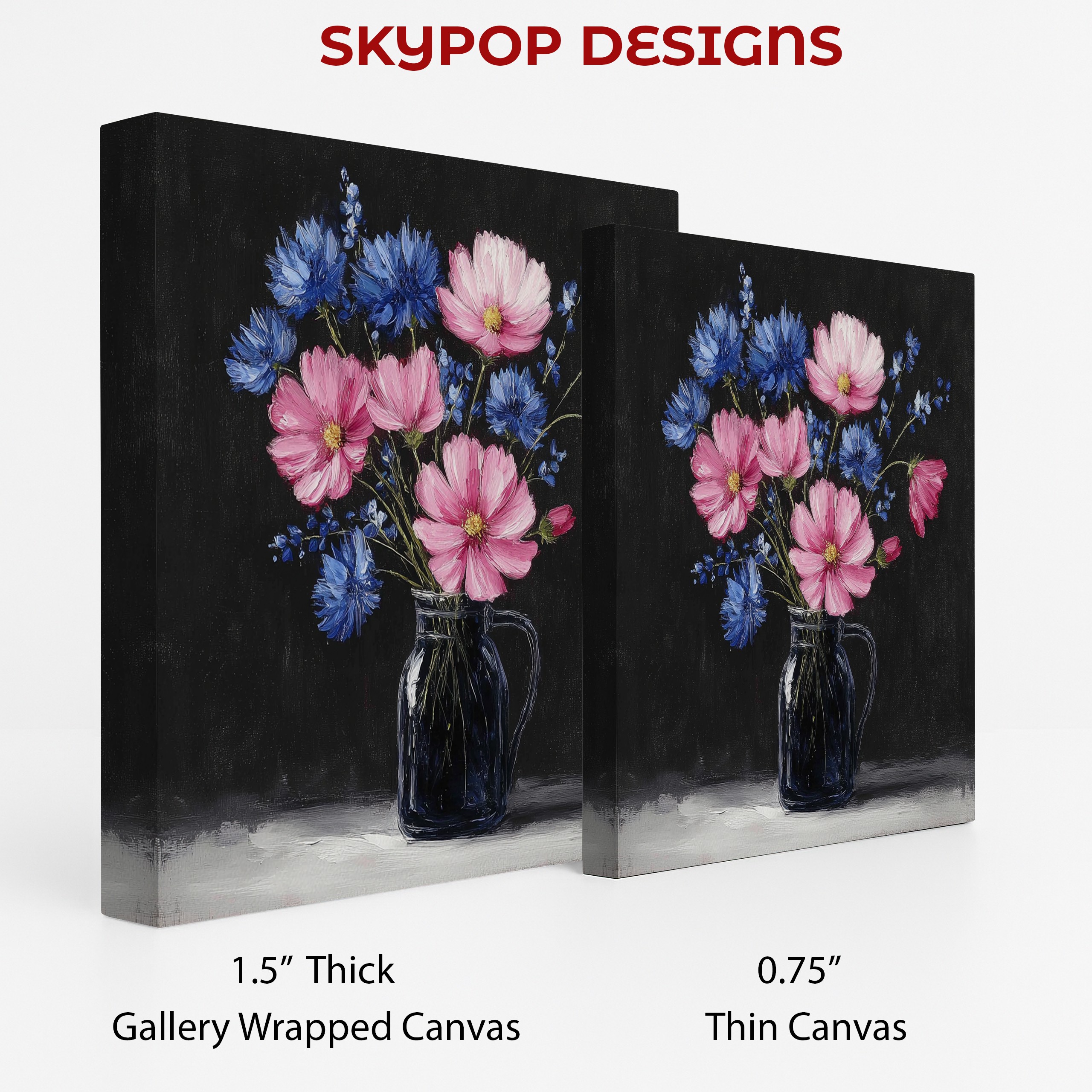 2.jpg Pink and Blue Wildflower Bouquet Art