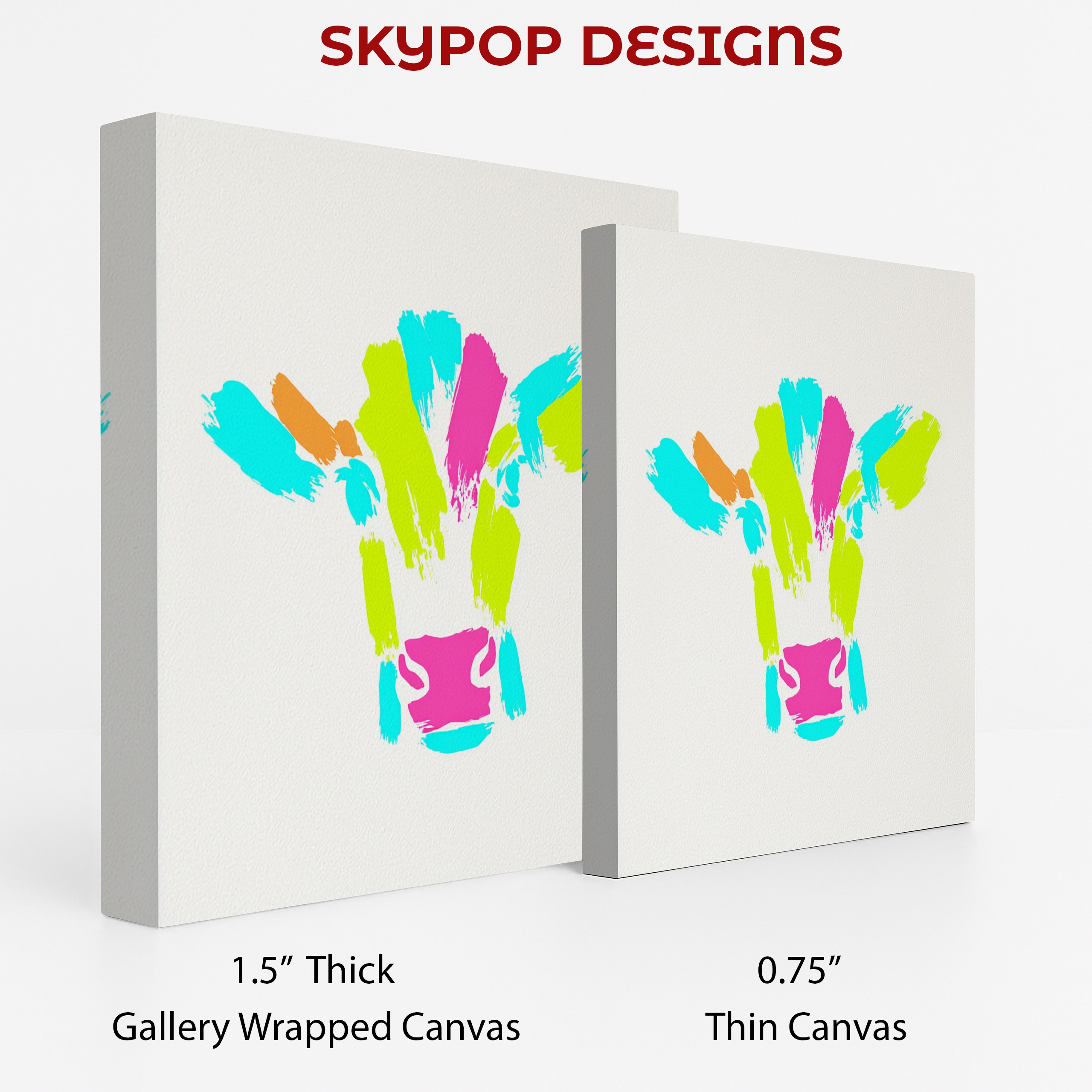 2.jpg Colorful Cow Art