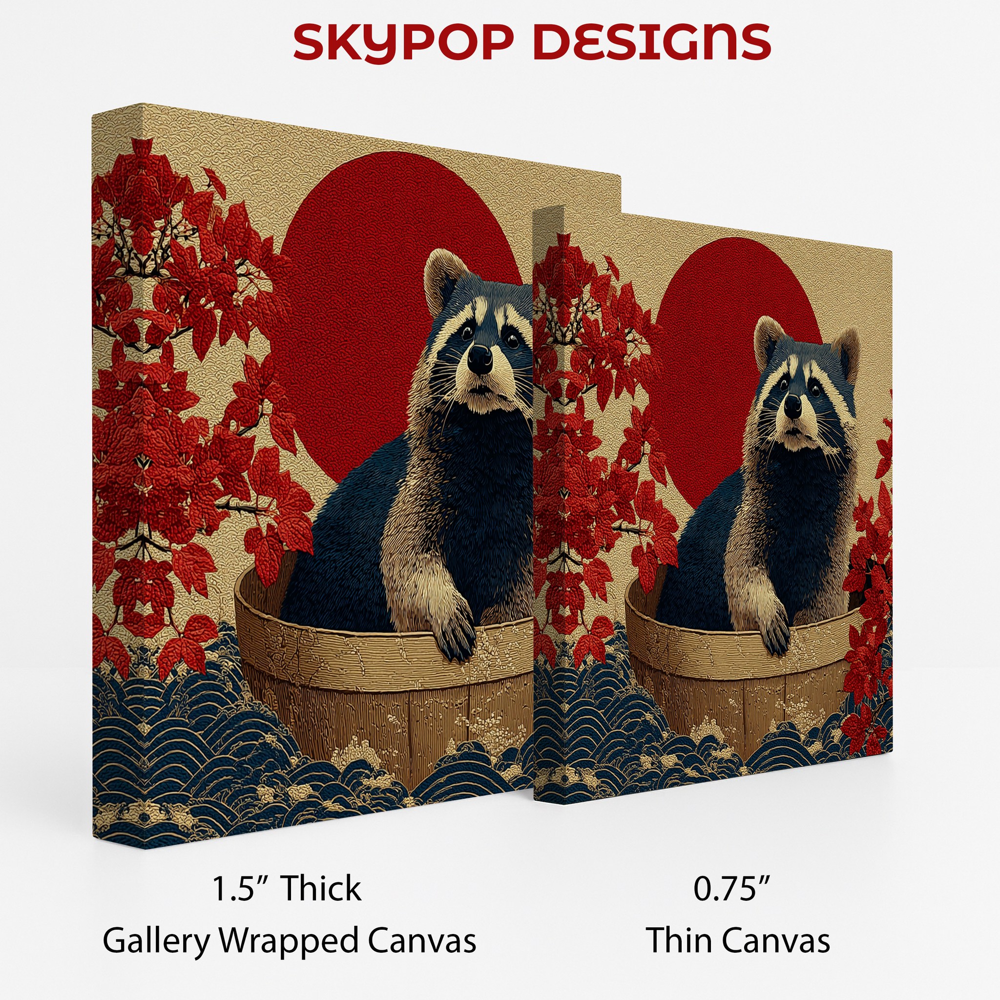 2.jpg Raccoon Red Sun Art