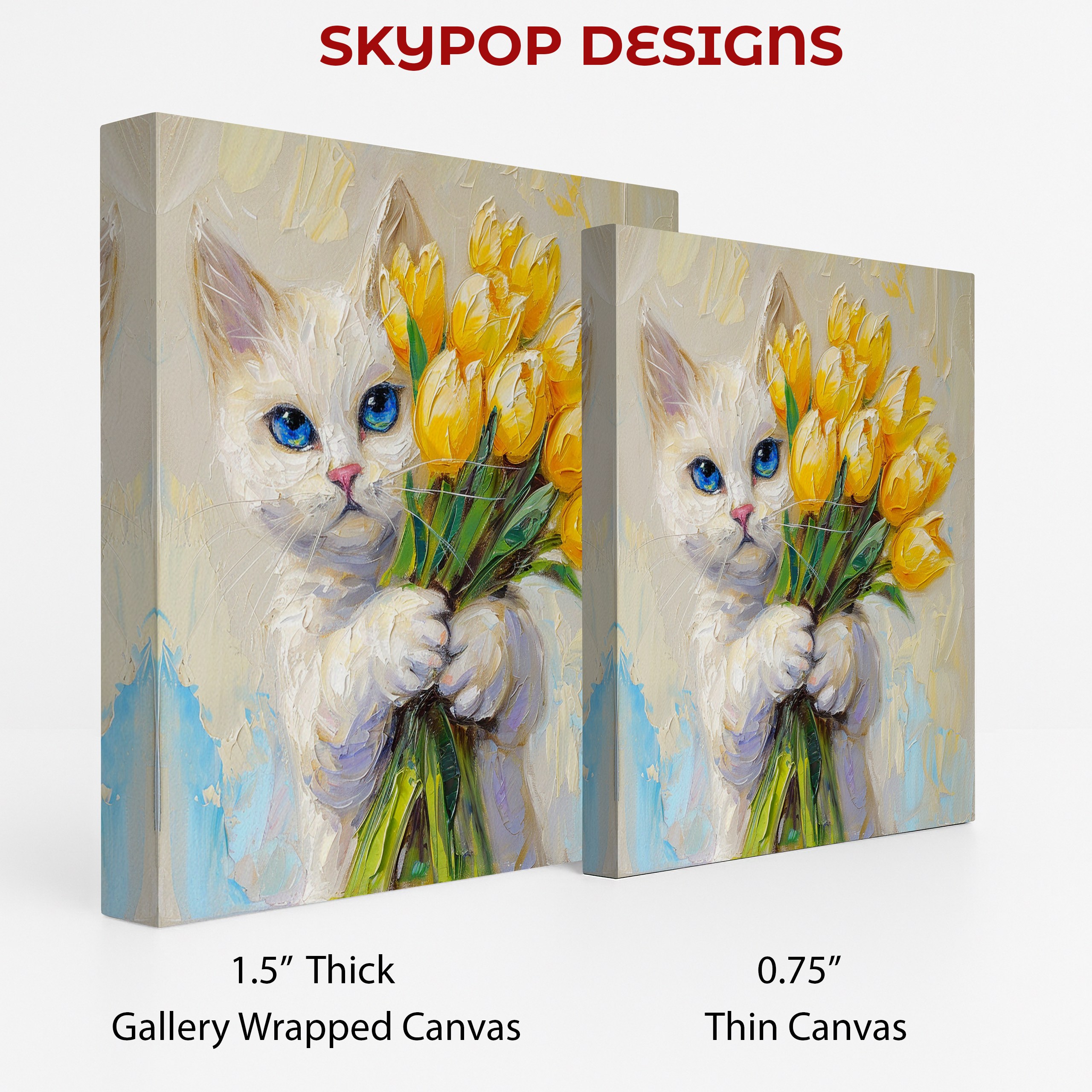 2.jpg Cat with Tulips Art