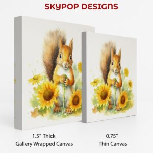 Squirrel Sunflower Art