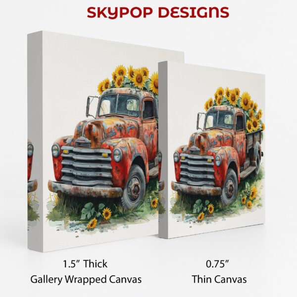 Vintage Truck Sunflower Art