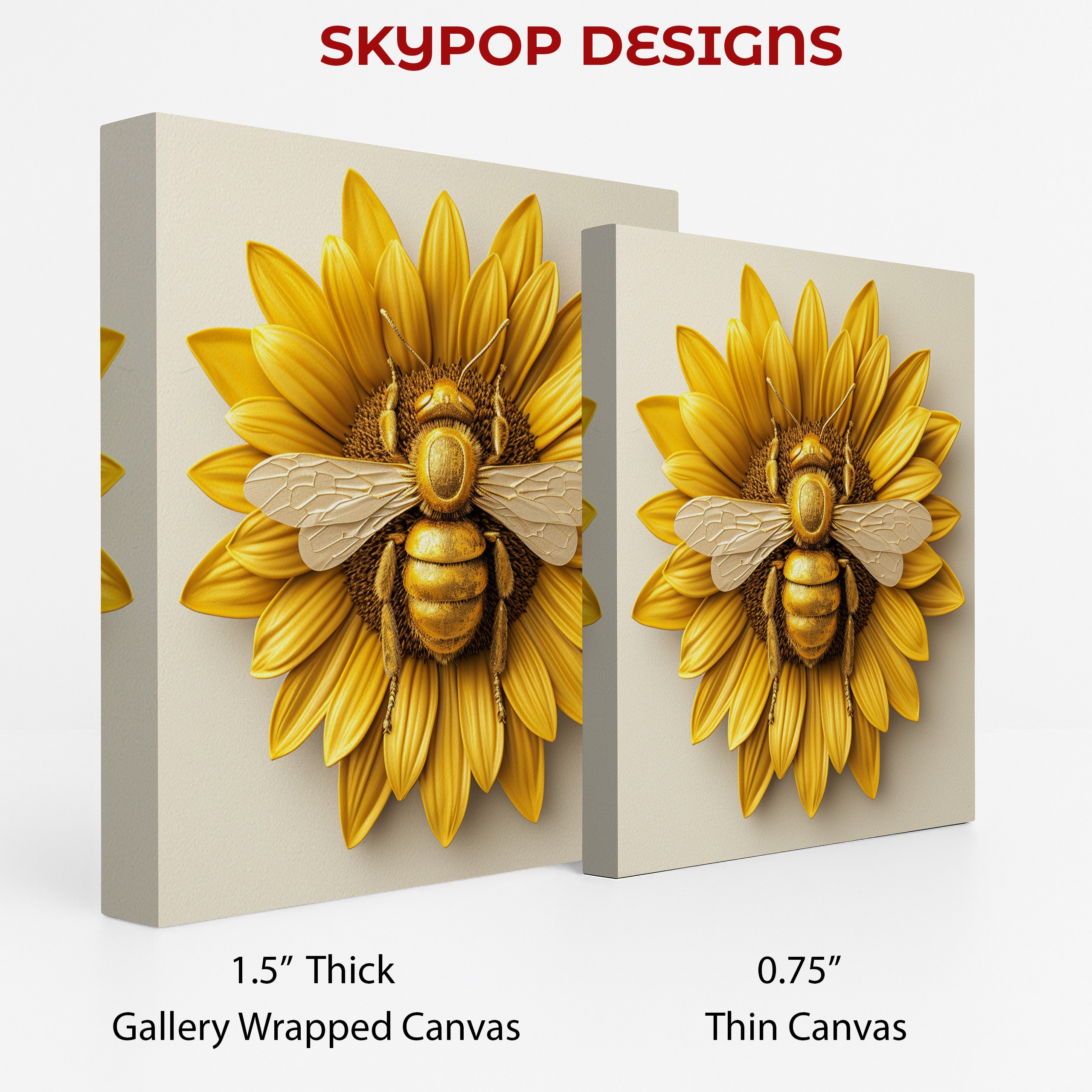 2.jpg Golden Bee Sunflower Art