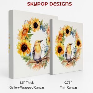 Sunflower Bird Wreath Art