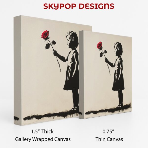 Banksy Girl Rose Art