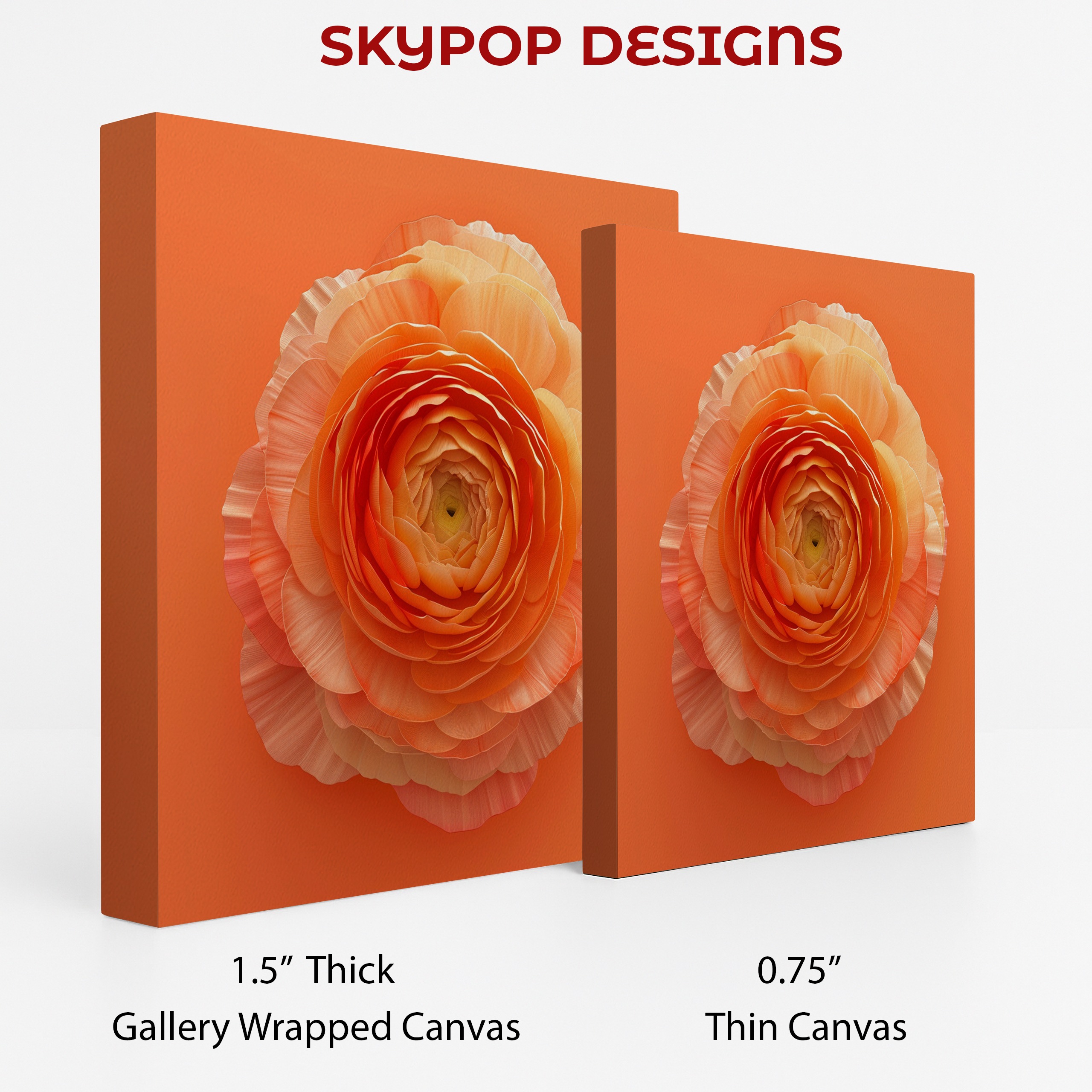 2.jpg Orange Ranunculus Bloom Art