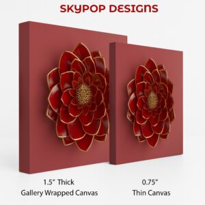 Red Dahlia Bloom Art