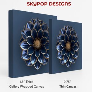 Royal Blue Dahlia Art