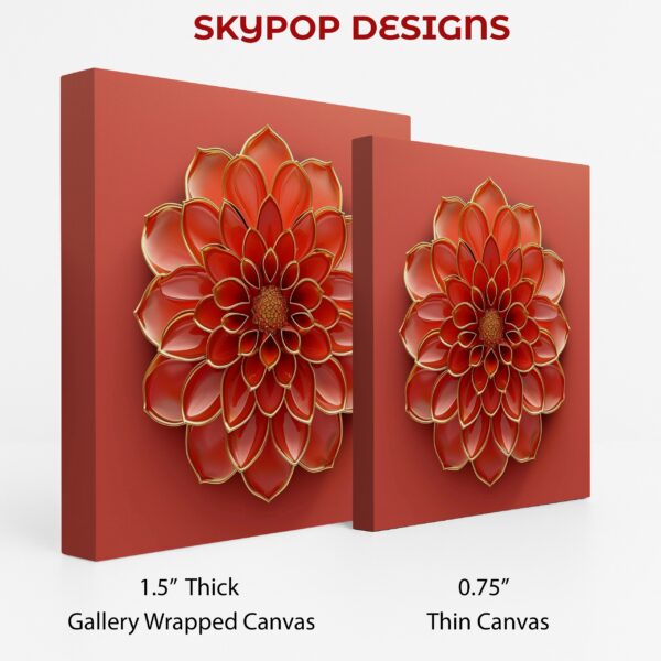 Red Dahlia Bloom Art
