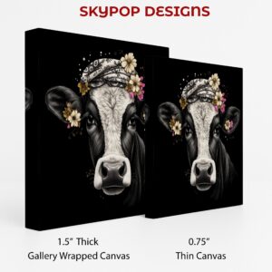 Highland Cow Floral Crown Art