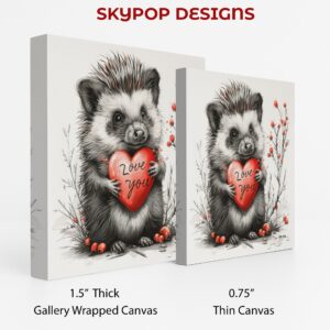 Hedgehog Love Heart Art