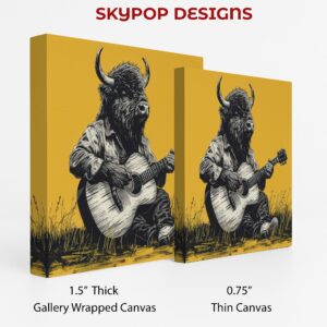 Bison Playing Guitar Art