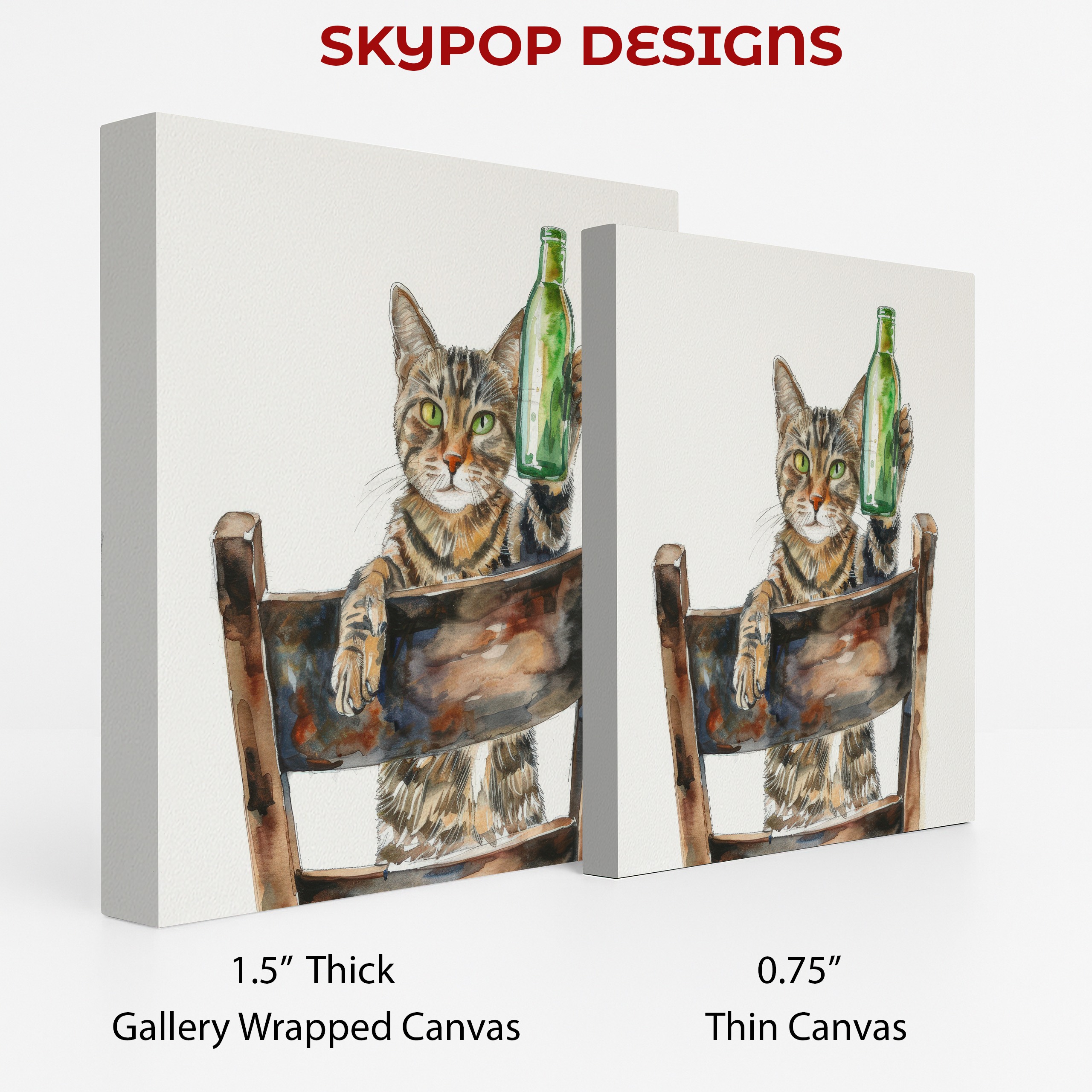 2.jpg Cat Holding Green Bottle Art