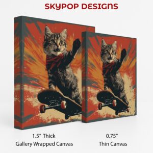Skateboarding Cat Art
