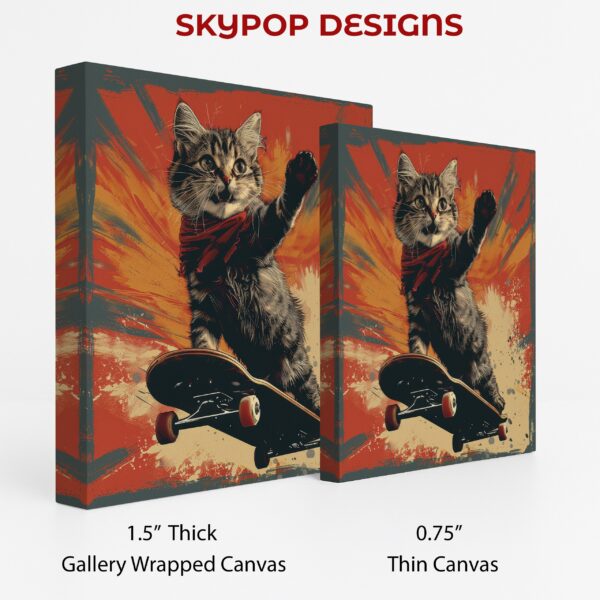 Skateboarding Cat Art