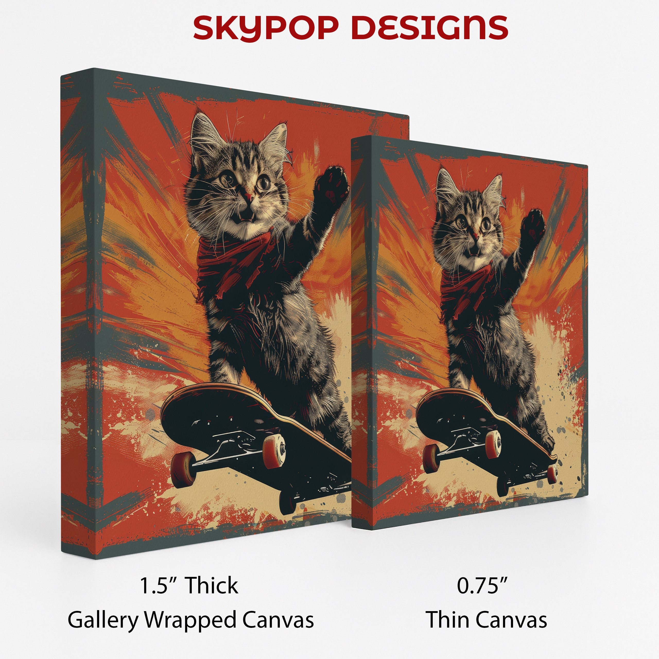 2.jpg Skateboarding Cat Art