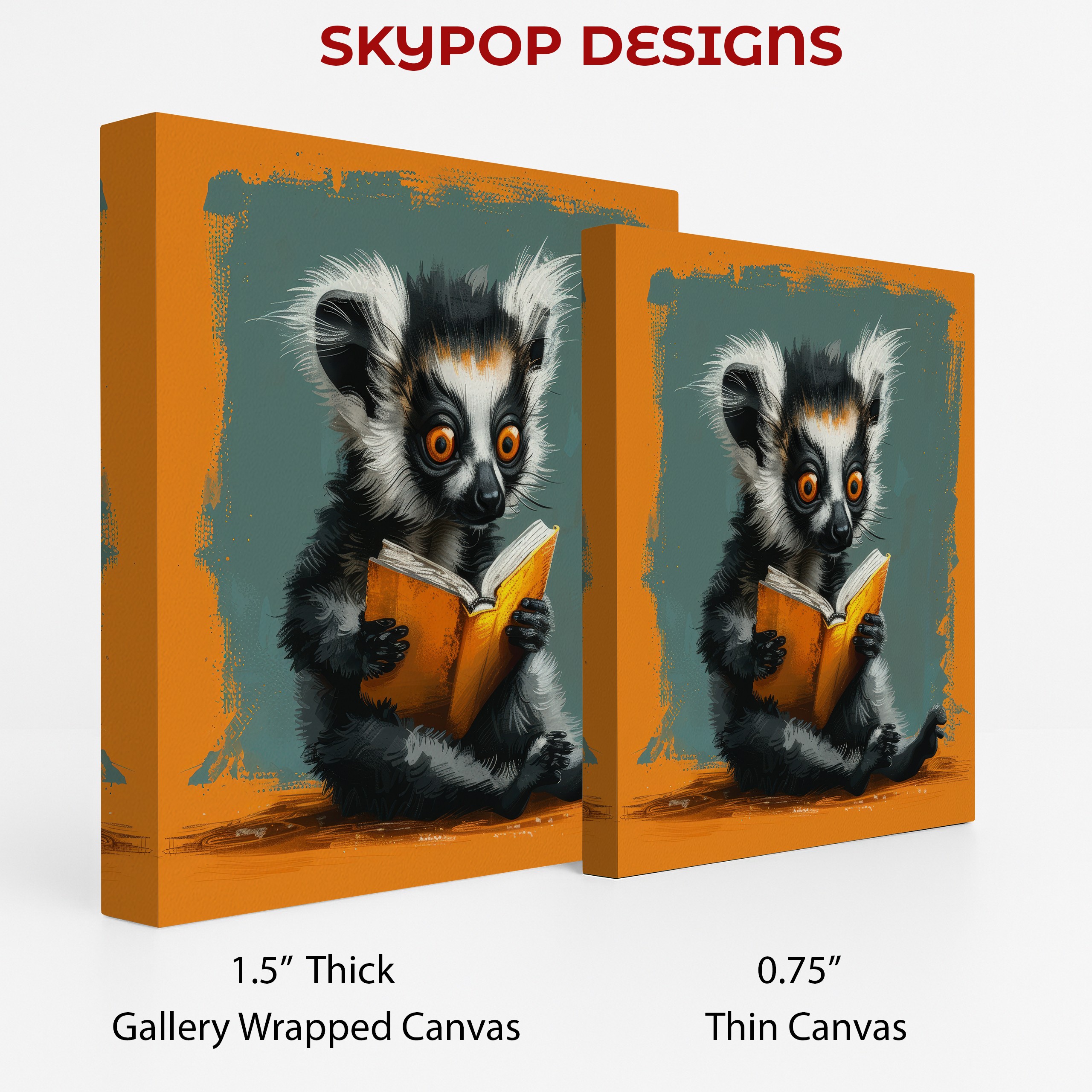 2.jpg Lemur Reading A Book Art