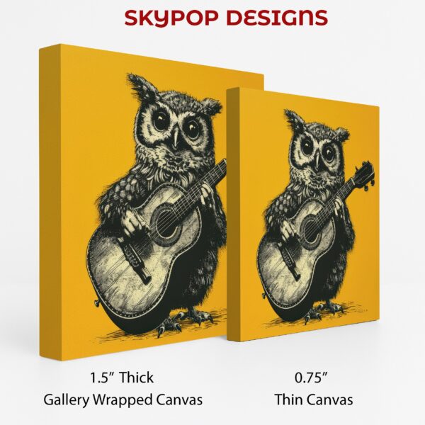 Guitar Playing Owl Art