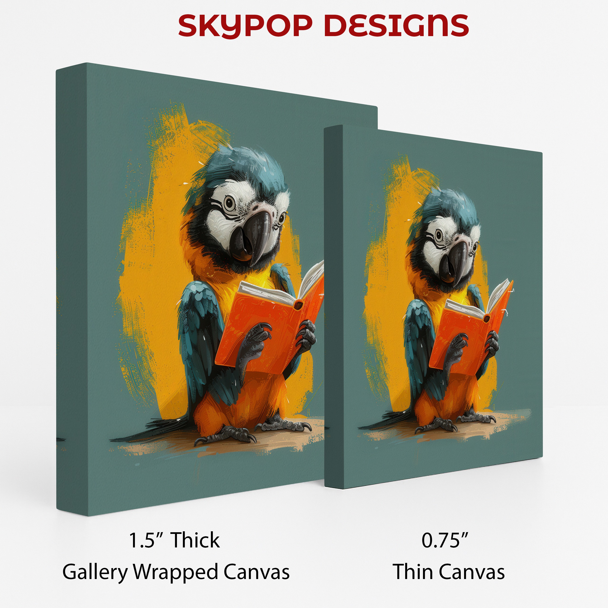 2.jpg Parrot Reading Book Art