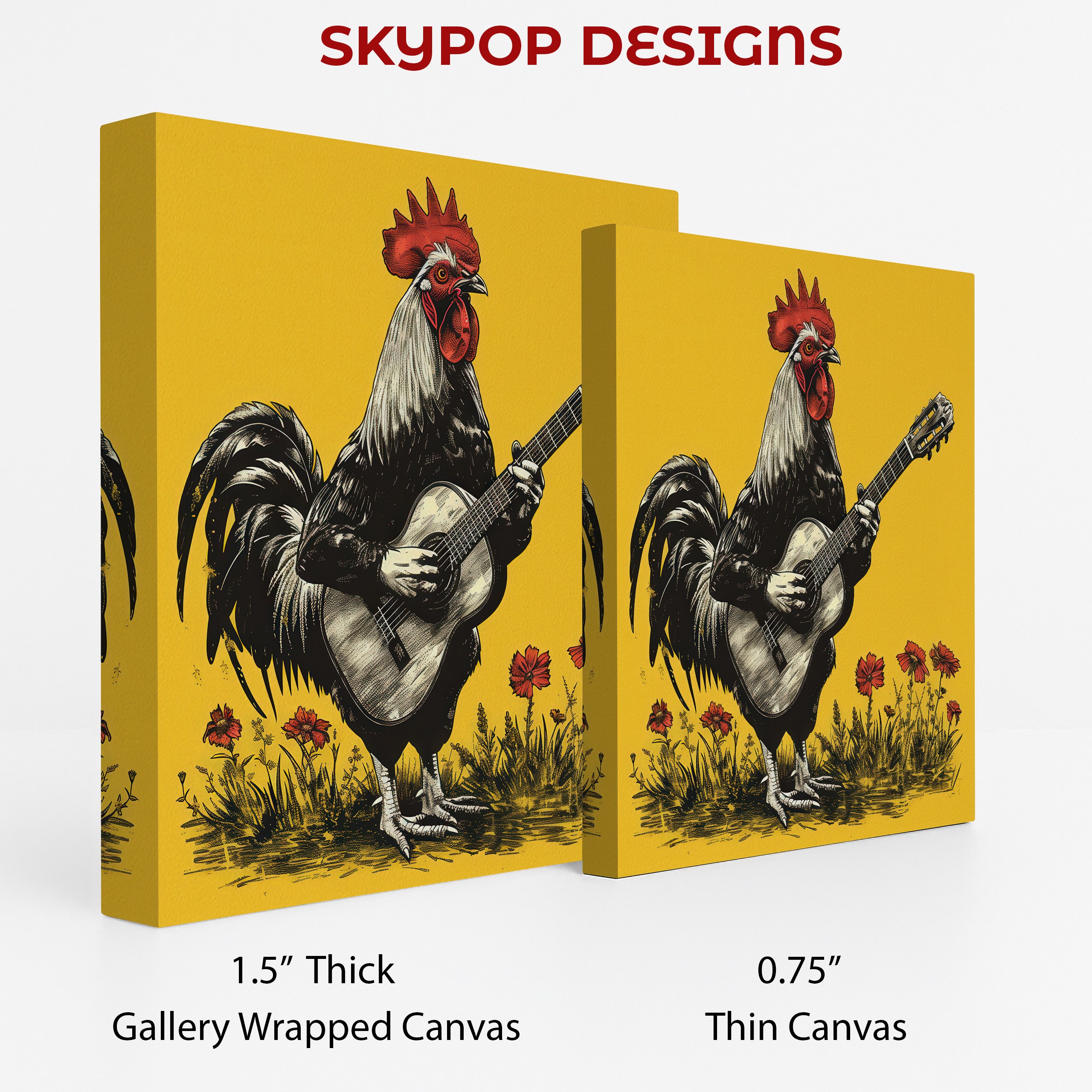 2.jpg Rooster Playing Guitar Art