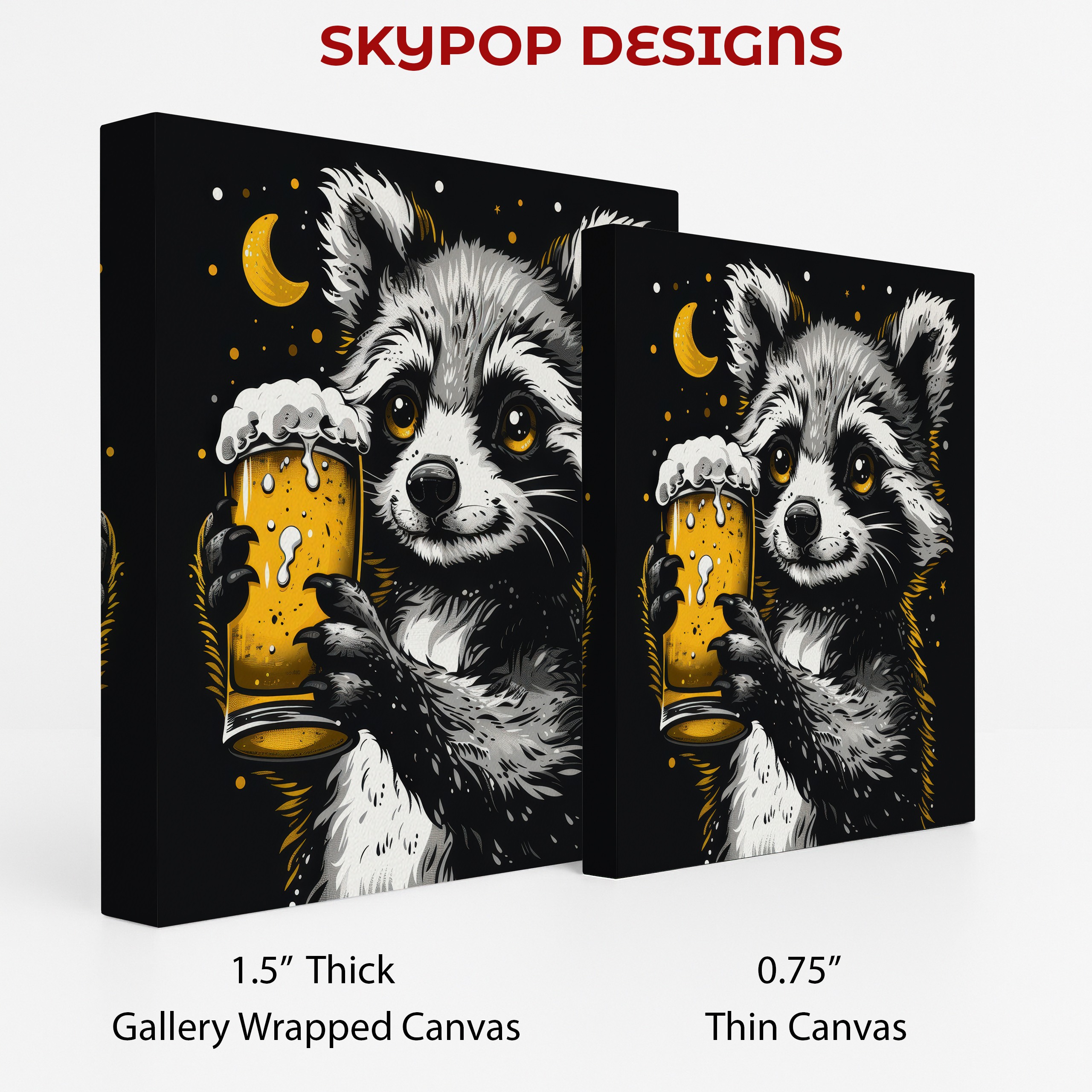 2.jpg Raccoon Beer Night Art