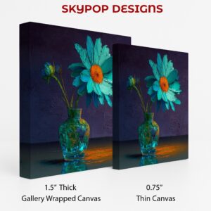 Teal Daisy Floral Art