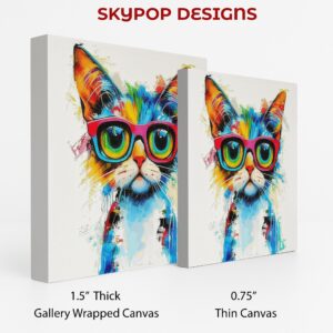 Hipster Cat in Glasses Art