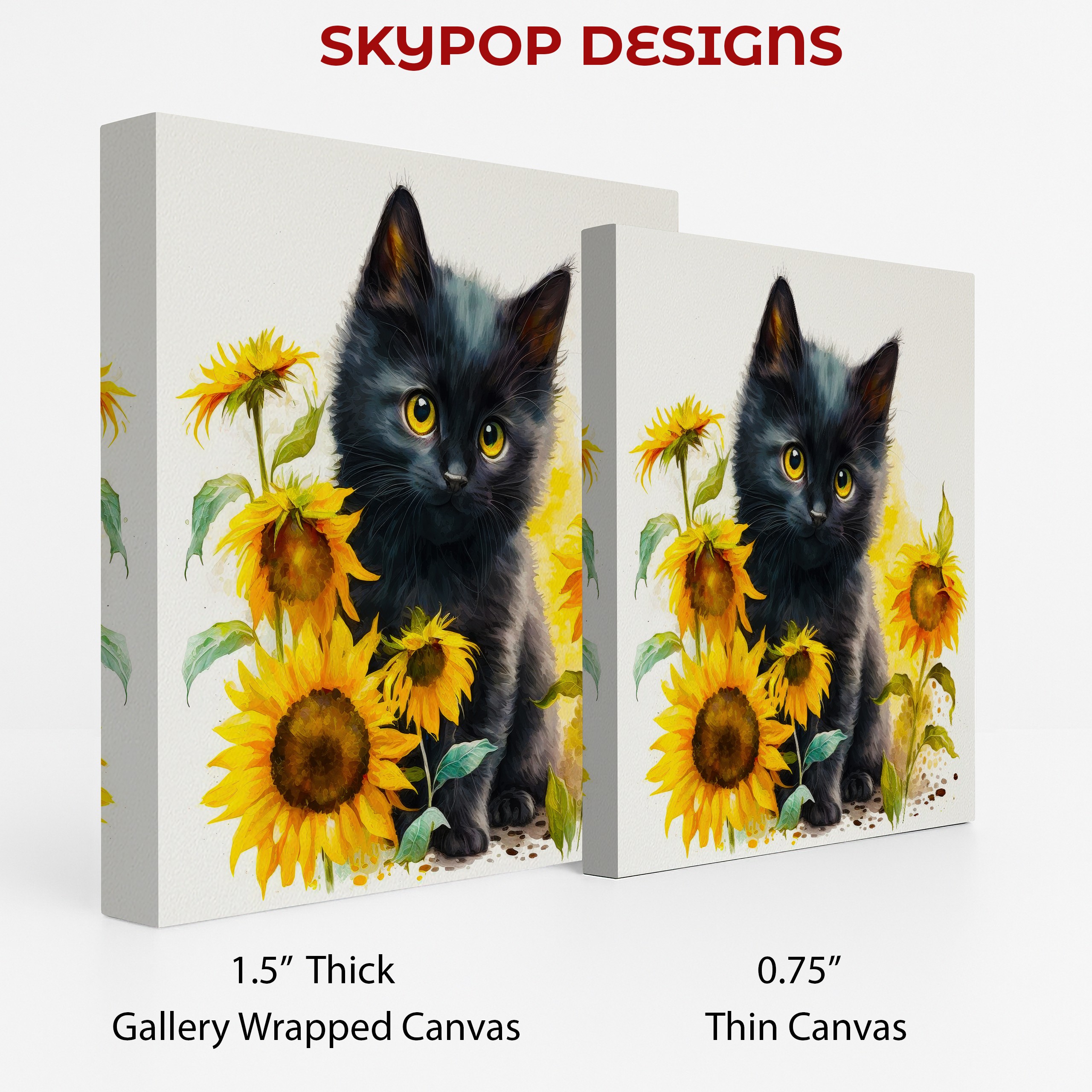 2.jpg Black Cat and Sunflowers Art