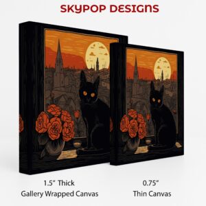 Black Cat Sunset View Art