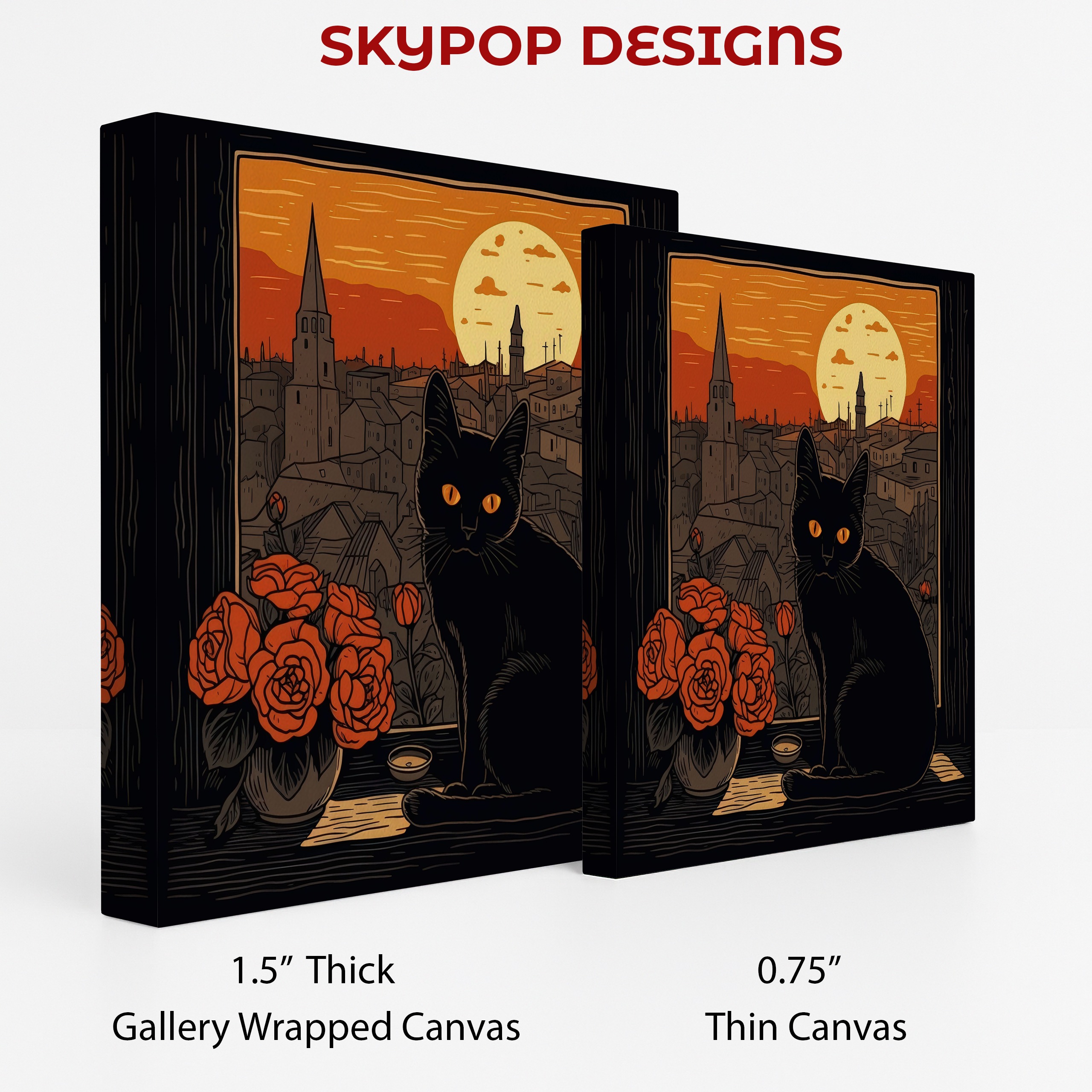 2.jpg Black Cat Sunset View Art