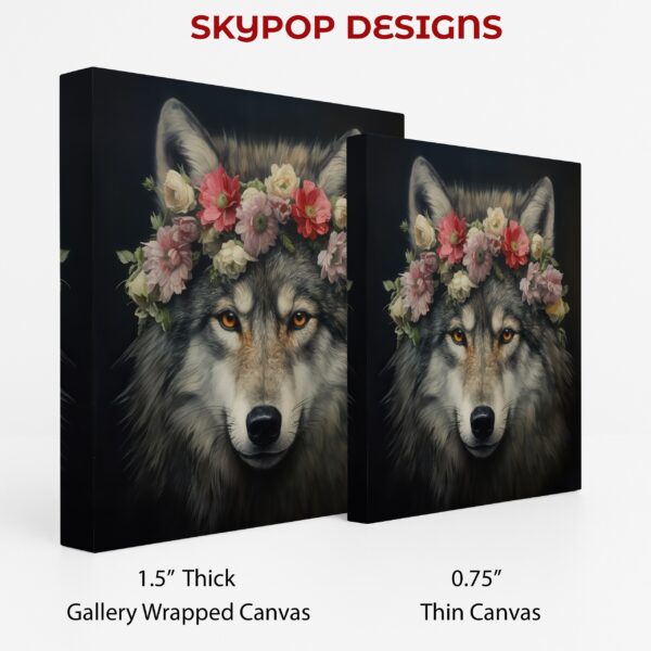Wolf with Flower Crown Art
