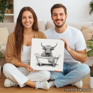 Highland Cow Bath Art